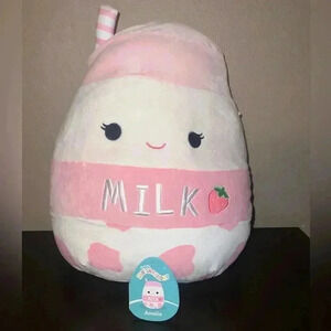 Squishmallow Amelie the Strawberry Milk 13”